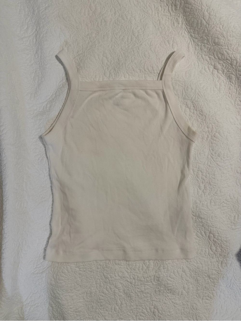 Abercrombie & Fitch Cream Ribbed Square-Neck Tank
